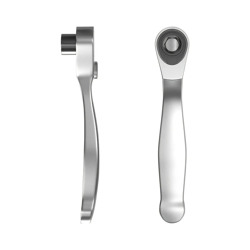 2 in 1 Mini Ratchet Wrench, Durable Chrome Vanadium Steel Wrench with 72 Teeth, 1/4 Inch Drive Socket, Quick Wrench, Hand Tool
