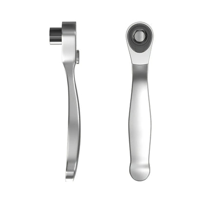 2 in 1 Mini Ratchet Wrench, Durable Chrome Vanadium Steel Wrench with 72 Teeth, 1/4 Inch Drive Socket, Quick Wrench, Hand Tool