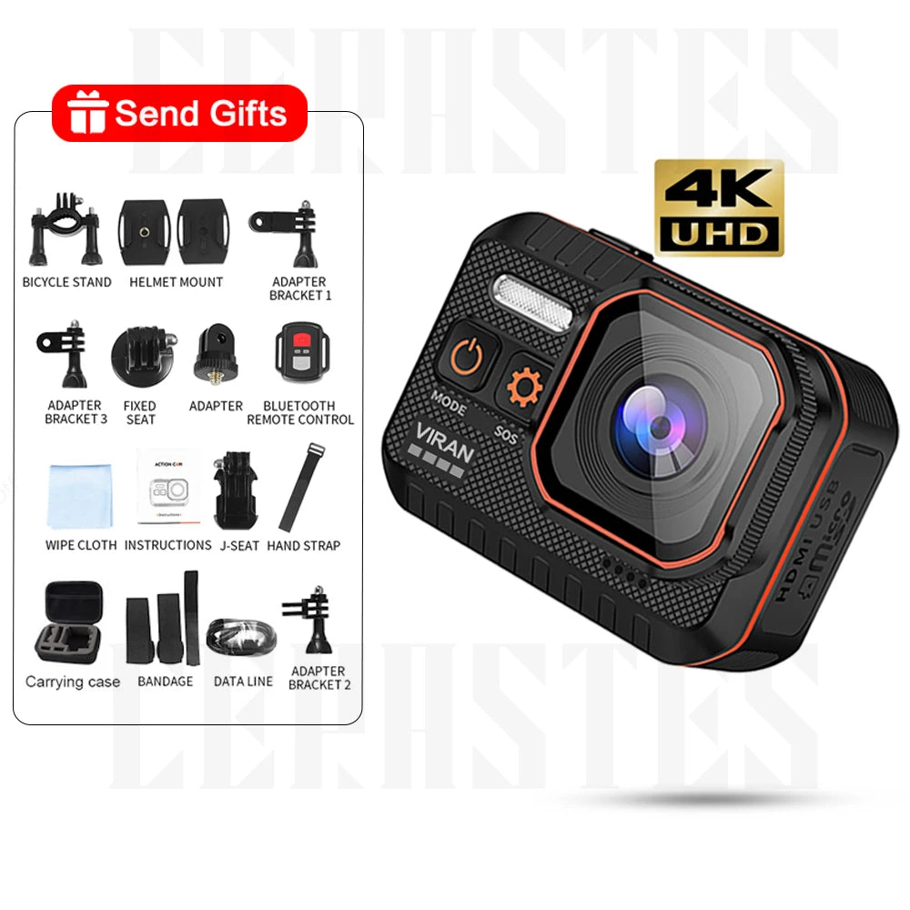 Action Camera 4K With Remote Control Screen Waterproof Sport Camera drive recorder Sports Camera Helmet Action Cam