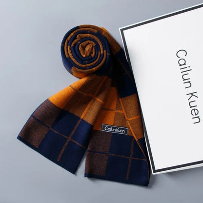 High Quality Wool Men Scarf Autumn Winter Classic Business Thermal Muffler Male Soft Korean Version Long Thick Warm Shawl No Box