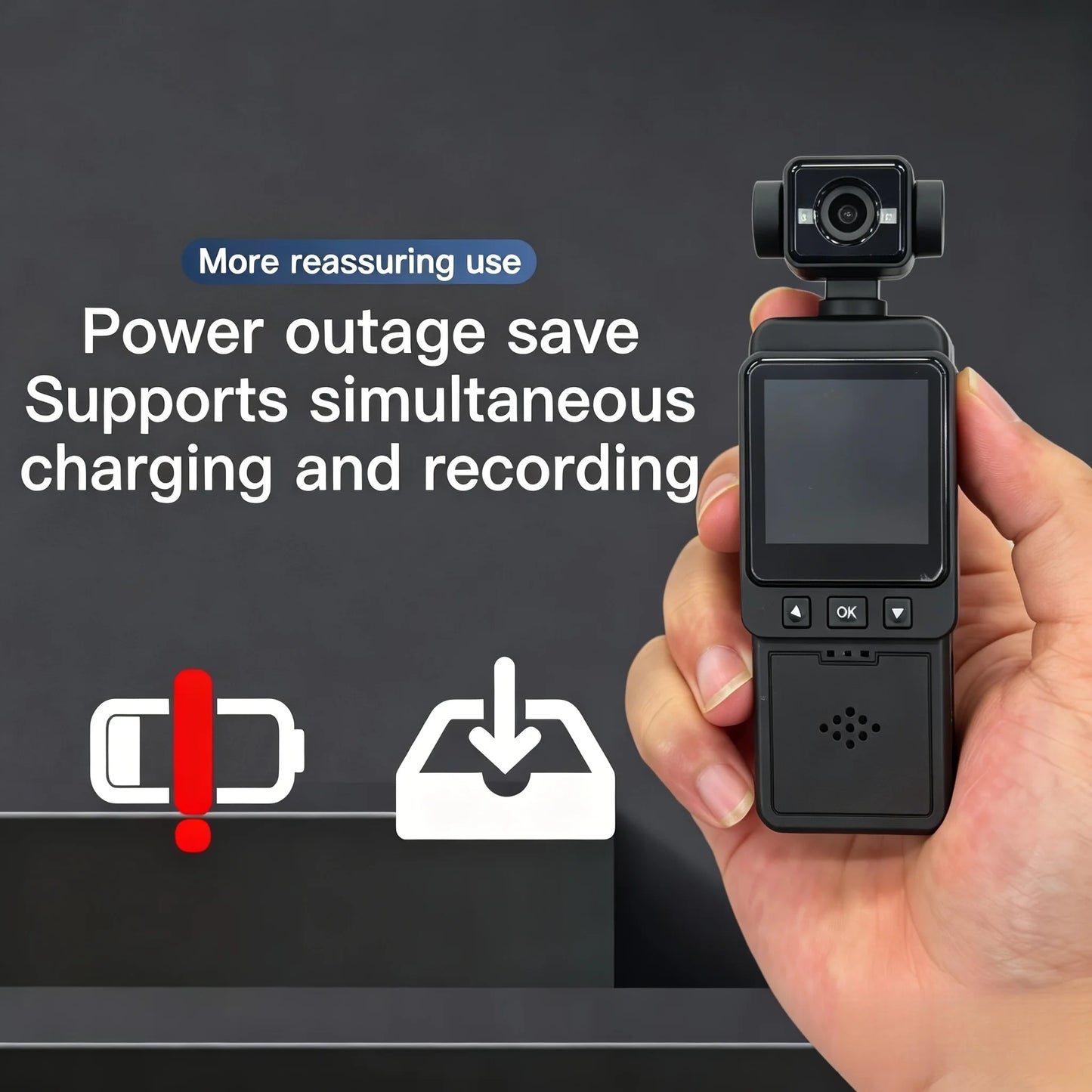 2K WiFi Gimbal Action Camera, 360° Rotatable Lens, Clip-On Wearable Body Cam with Night Vision for Sports Vlogging Cycling