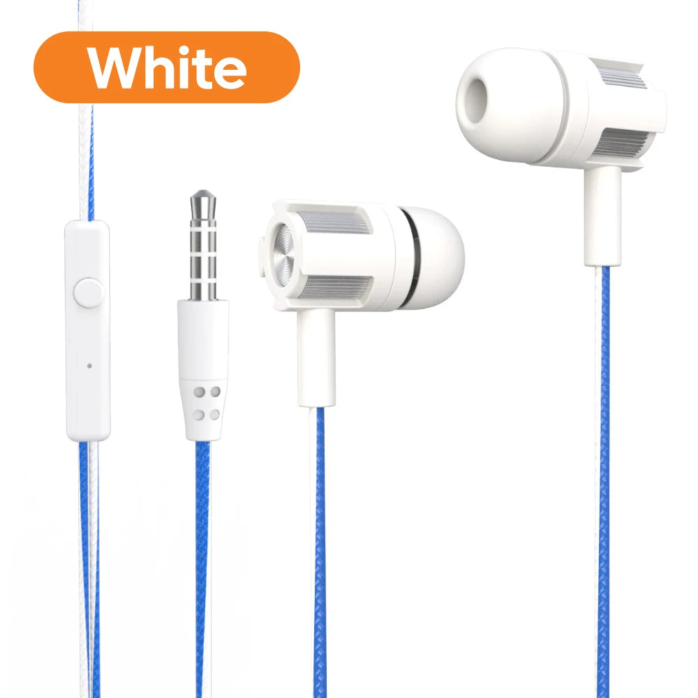 3.5mm Wired Headphones Over Ear HiFi Call Wire Control Earphones With Microphones Headsets For Cellphones Tablet Laptop Earbuds