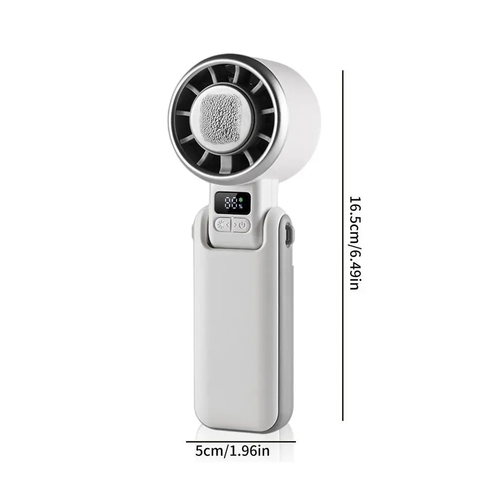 Portable Handheld Fan 5 Speeds Rechargeable Blower Device With Digital Display Portable Fan For Travel Vacation Camping Hiking