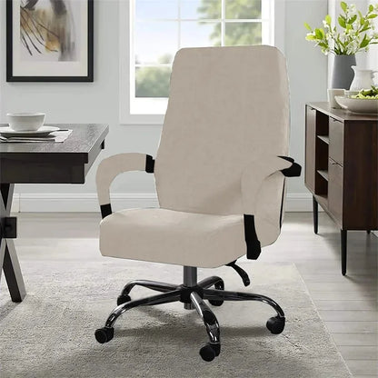 3Pcs/set Office with Armrest Gaming Chair Cover, Velvet Thickened Non-slip Waterproof, Removable Computer Chair Cover