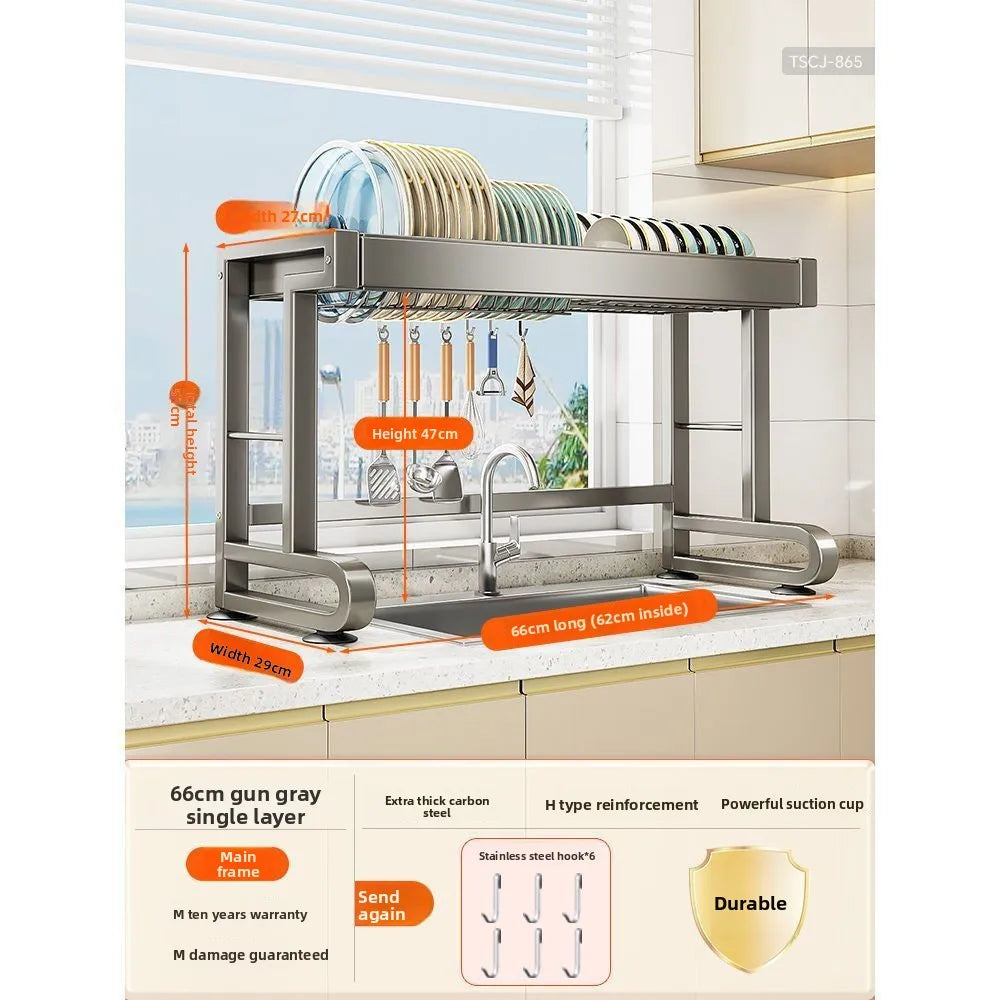 Dish Storage Rack Kitchen Sink Shelf Dish Drain Rack Sink Dish Shelf