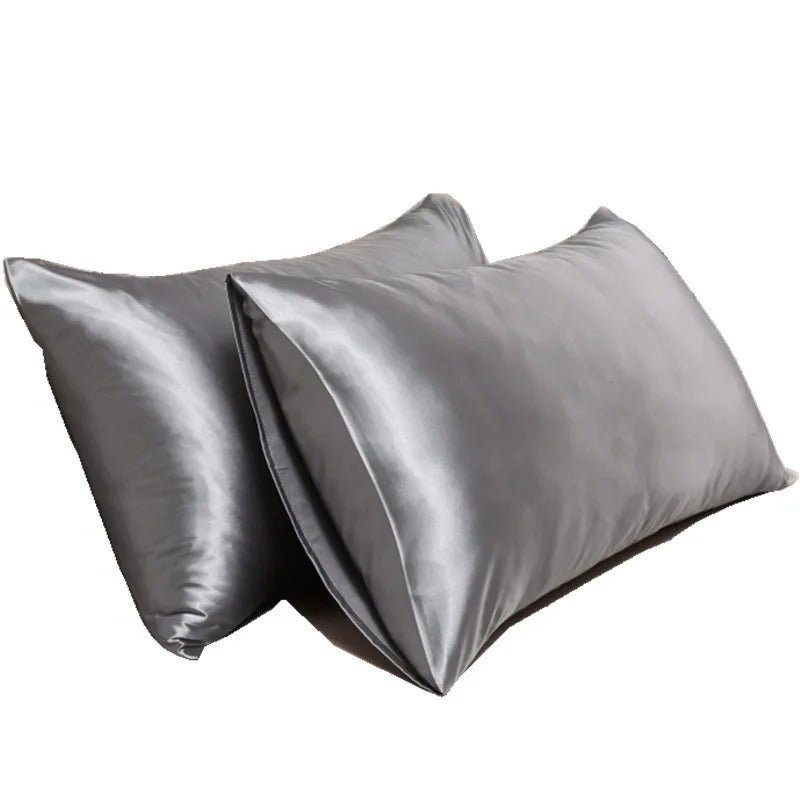 1pc Nordic Silk Pillowcase White Black Grey Khaki Blue Pink Sliver Bed Pillow Covers Luxury Cases Home Bedding Decor