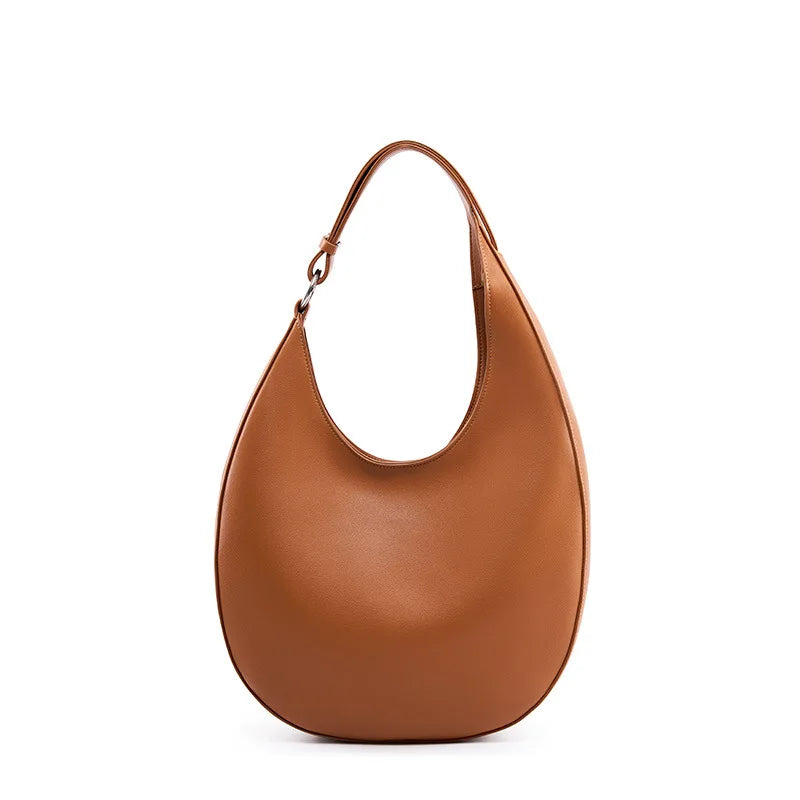 2025 New Genuine Leather Women Half Moon Bag Shoulder Ladies Luxury Underarm bag Commuter Shopping Handbag Bag For Women Gift