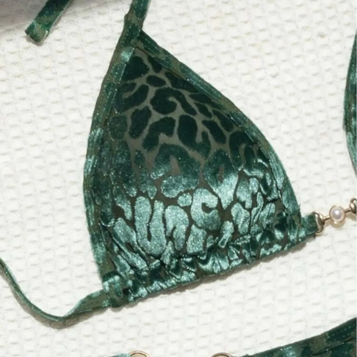 Sexy Leopard Velvet Bikini Mini Micro Thong Bikinis Women Swimwear Female Swimsuit Two-piece Bikini Set Halter Bathing Suit Swim