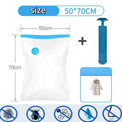 Vacuum Storage Bags,for Bedding,Pillows,Towel,Clothes Space Saver Travel Storage Bag,With Hand Pump,Vacuum Bag Package