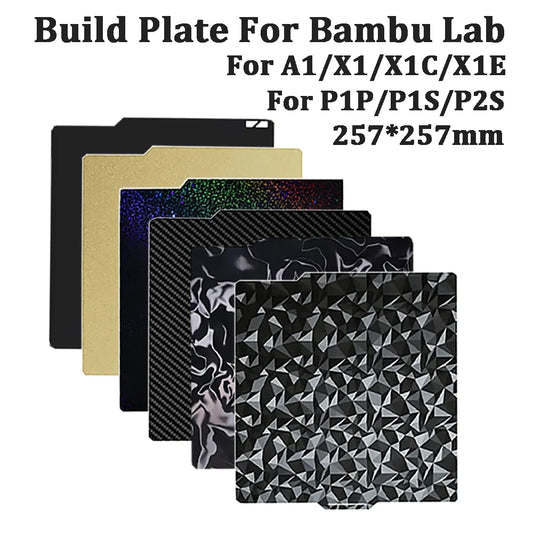 For Bambu lab P2S X1 P1S Carbon Build Plate A1 PEI Sheet Textured Double Sided PEO PET Bed For  Bambulab P1S P1P X1C Build Plate