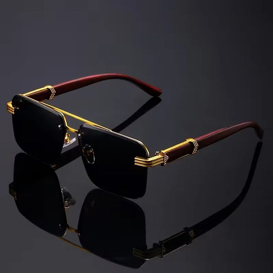 A Pair of Textured Double-Bridge Trendy Fashion Sunglasses, Suitable for Streetwear, Parties, Music Festivals, Gifting and Vacat