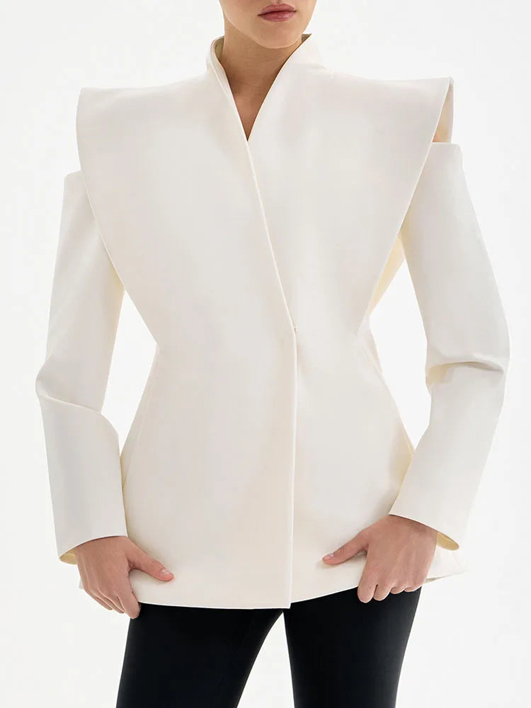 Fashion Temperament Lapel Long Sleeved Coat New 2025 Women's Lapel Button Blazer Jacket Elegant Office Solid Color Loose Outwear