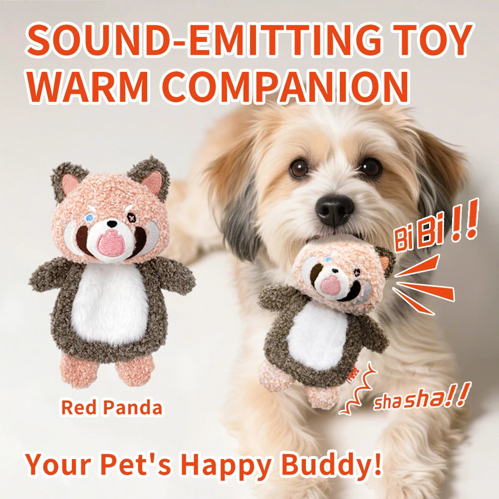 Cute Small Animal Dog Plush Toys Full Body Rattle with Built-In Squeaker Interactive Pet Playtime Toy to Reduce Loneliness