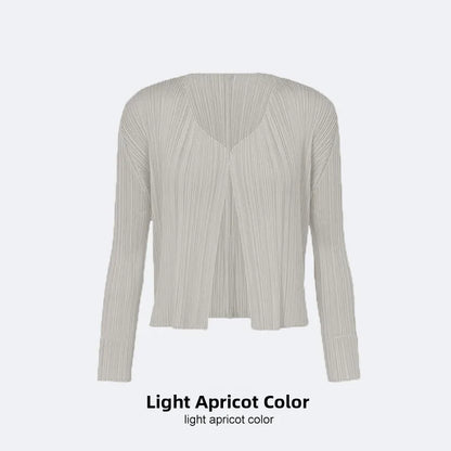 Slimming Woven ort Coat Jaet Women's Faion Spring Autumn Thin Design Sense Folded Cardigan Outerwear Sli Outer Layer