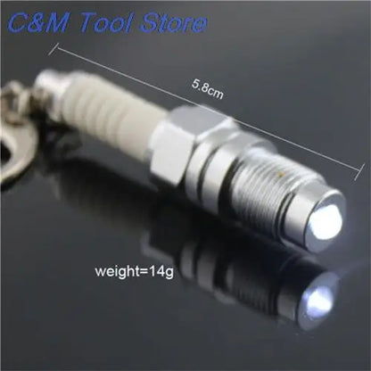 1Pcs New Arrival Casual LED Auto Key Chain Spark Plug Auto Key Chain Keychain Car Parts Keyring Approx.60mm/2.37"