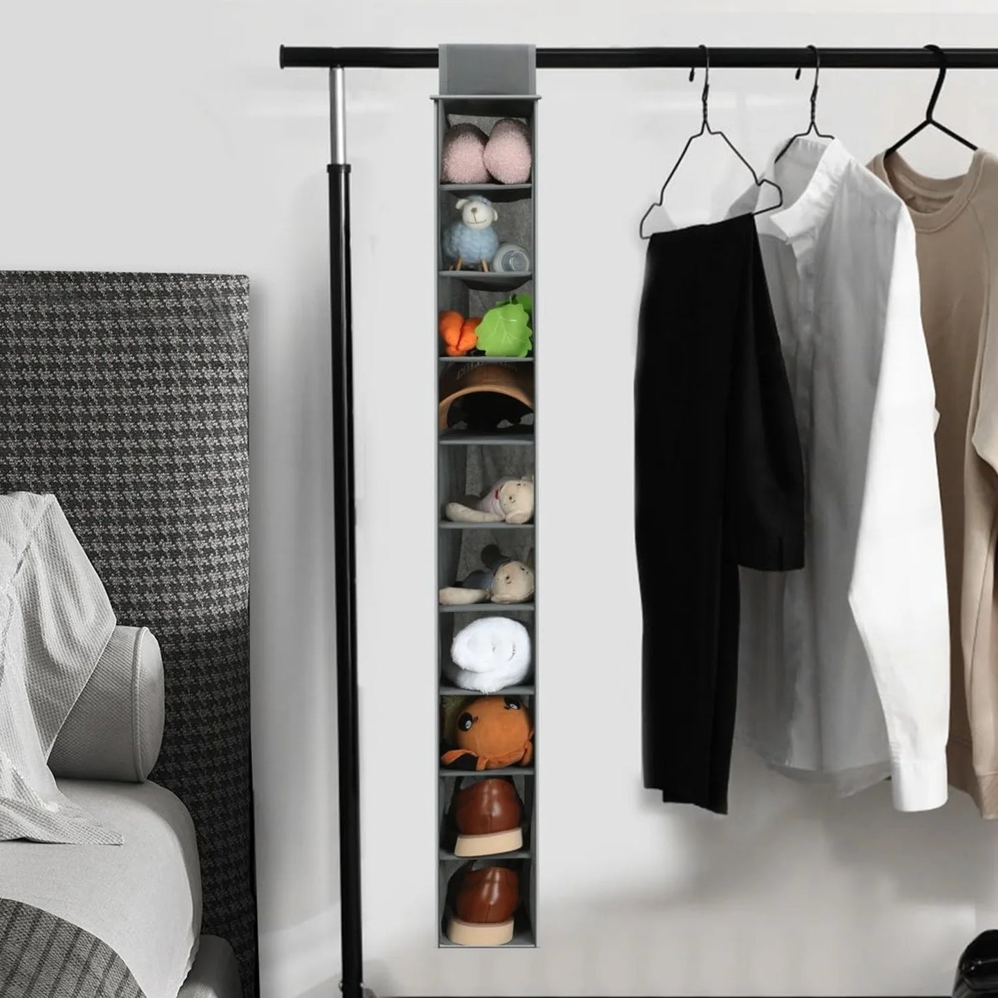 Hanging Shoe Organizer 10-Shelf Hanging Closet Organizers Storage Shoes Organizer Shelves Hanging Shoe Rack Holder for Bedroom
