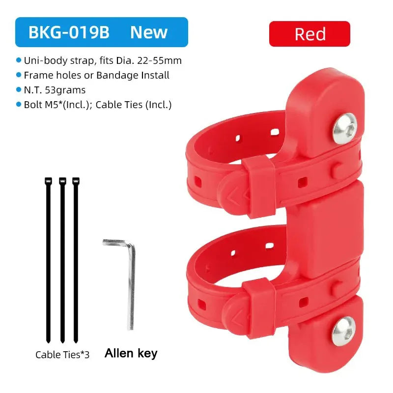 Bicycle Water Bottle Holder Adaptor 5 Colors Silicone Bottle Cage Strap Seatpost Fork Frame Multi Location Mounting Bike Parts
