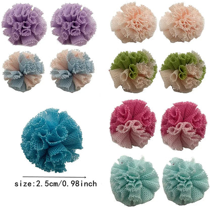 50/100PCS New Pet Dog Hair Bows Mesh Ball Bows Pet Hair Accessories Rubber Bands Pet Supplies Pet Dog Grooming Accessories