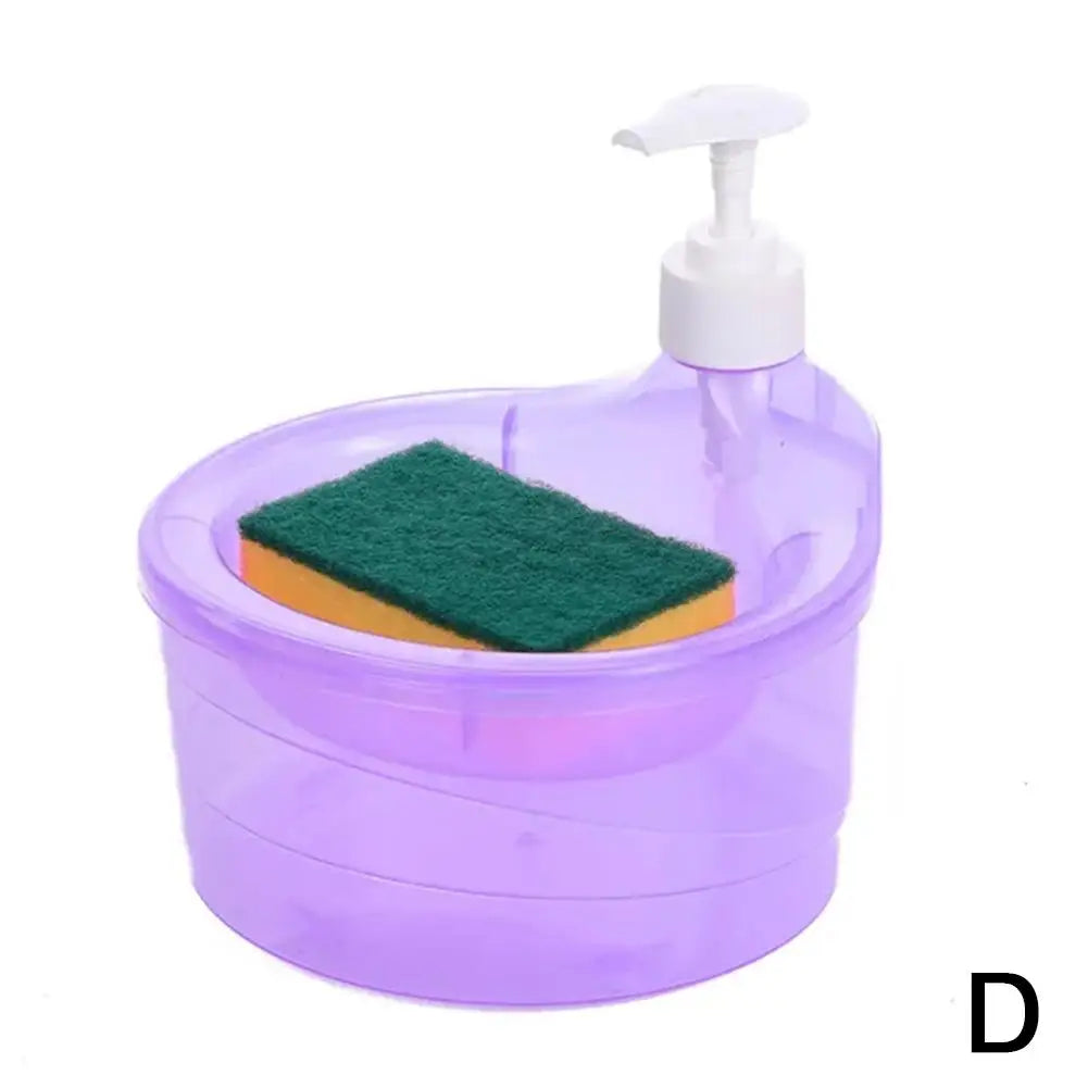 Soap Dispenser Bottle With Sponge for Detergent Liquid Kitchen Dish Soap Dispenser Kitchen Sponge Dispenser Manual Soap Pump
