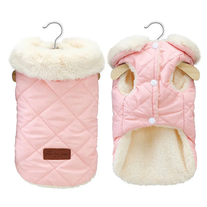 Winter Warm Pet Dog Jacket Clothes Pink Cute Small Medium Dogs Clothing Pet Puppy Cat Outfits French Bulldog Coat Vest Chihuahua