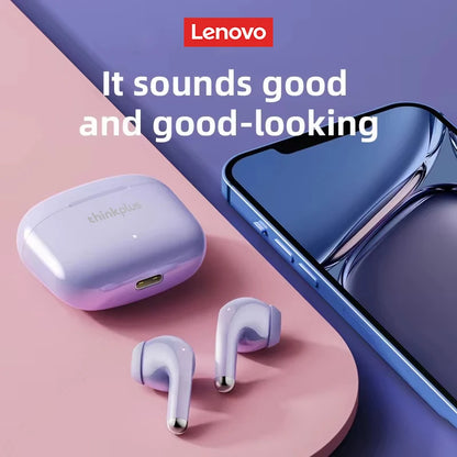 New Lenovo LP40 Pro Bluetooth V5.3 Earphones Punchy Bass Sound Headset Full Compatible Low Latency Game Sports Music Headphones