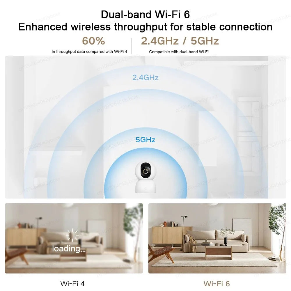 XIAOMI Smart Camera 4,Dual-band Wi-Fi 6,8MP 4K HDR AI Tracking,Night Vision,Two-Way Audio,Home Security Baby Monitor,Pet Camera
