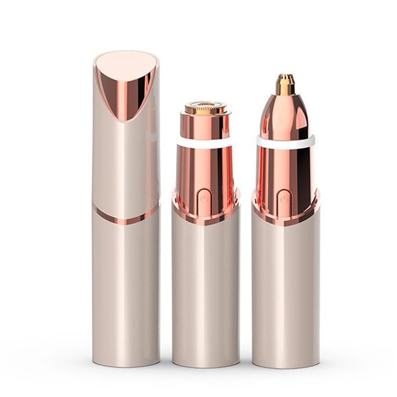 2 in 1 Face Shaver and Eyebrow Trimmer Rechargeable Lips Body Facial Hair Remover Women Electric Portable customer logo package