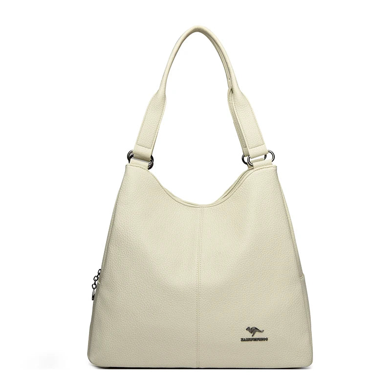 Top-handle Hobo Bag Leather Women Handbags Female Leisure Shoulder Bags Fashion Purses Vintage Bolsas Large Capacity Tote Bag