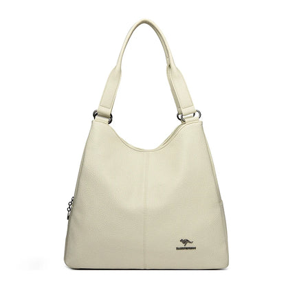 Top-handle Hobo Bag Leather Women Handbags Female Leisure Shoulder Bags Fashion Purses Vintage Bolsas Large Capacity Tote Bag