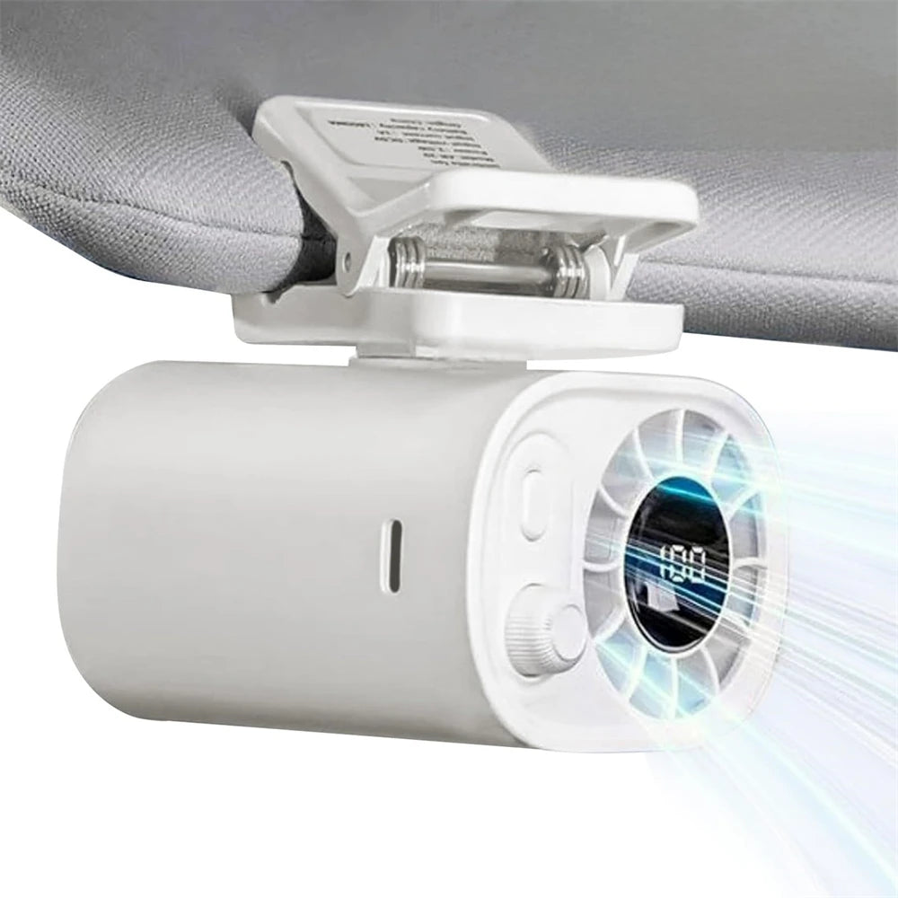 Portable Fan Car Interior Clip LED Display Backseat Fan USB Rechargeable Powerful Cooling Ultra Mini Fans