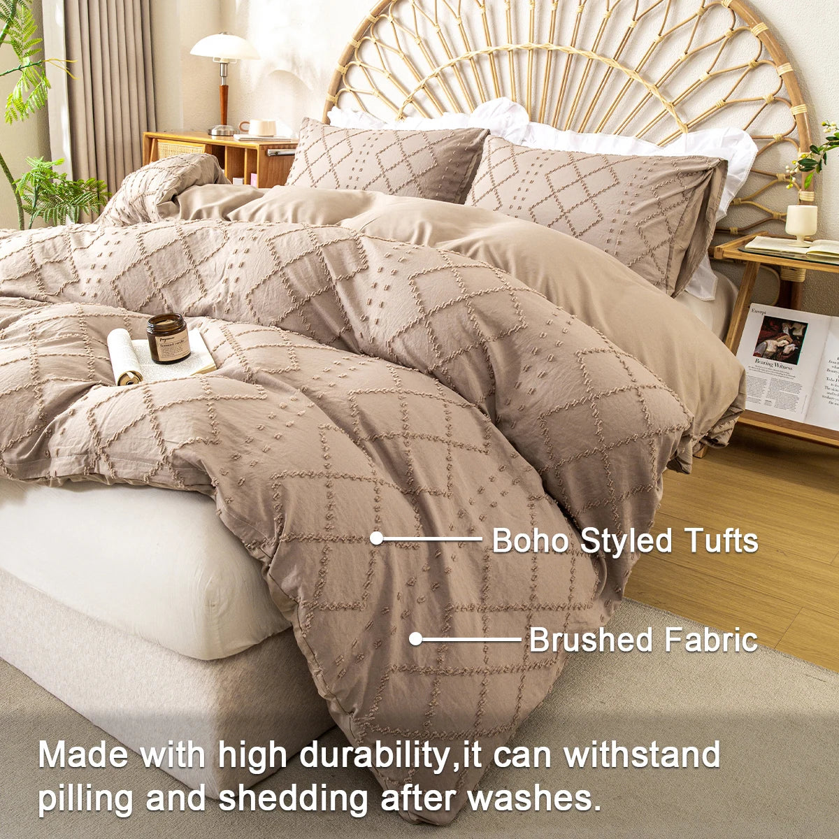 3pcs Cutting Flower Bedding Set with Zip Closure - Polyester, All-Season Comforter Set (Comforter & Pillow Shams Not Included)