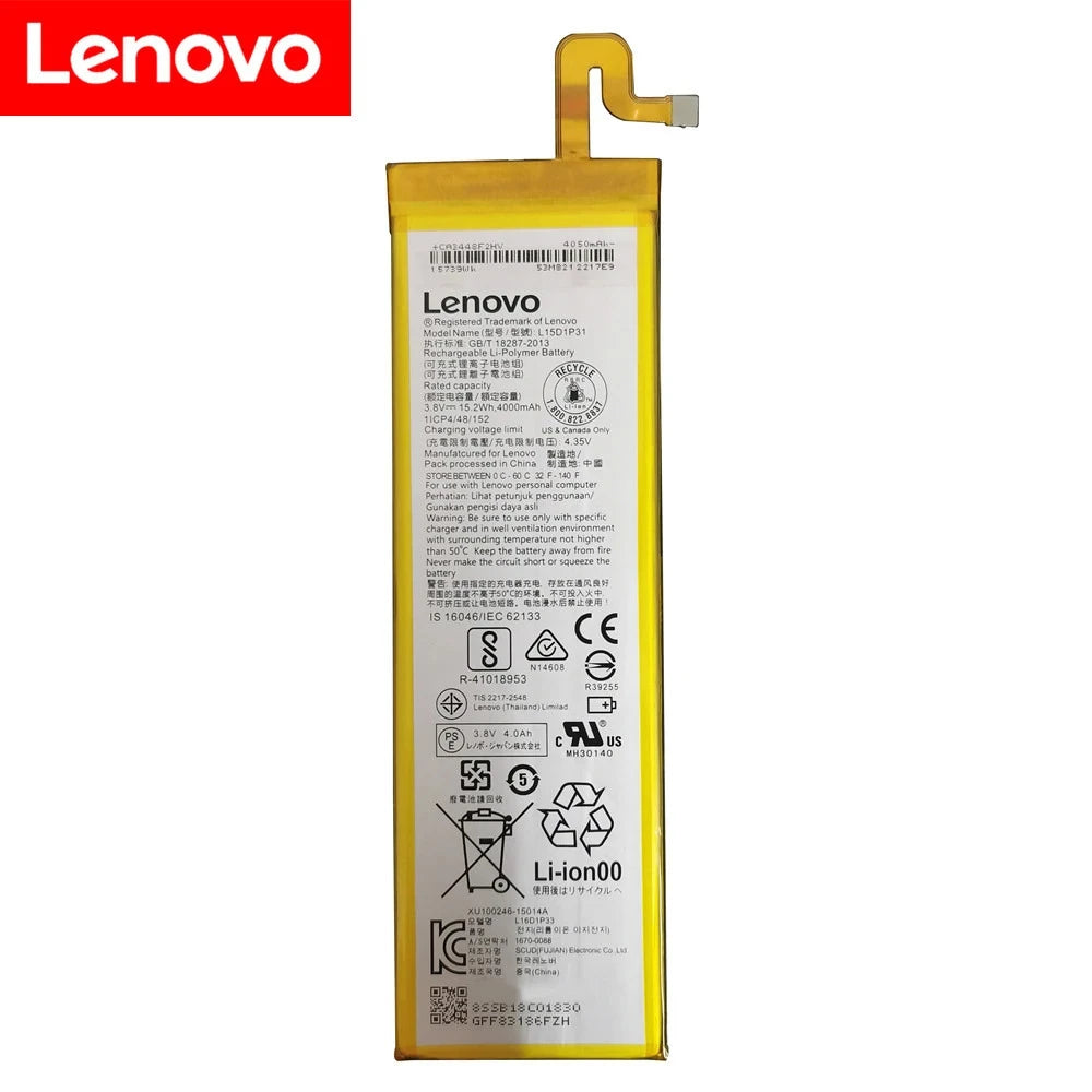2026 Years 100% Original For Lenovo Yoga Tab 3 Pro YT3-X90L YT3-X90F YT3-X90X X90 100% Original 4000mAh L15D1P31 Battery