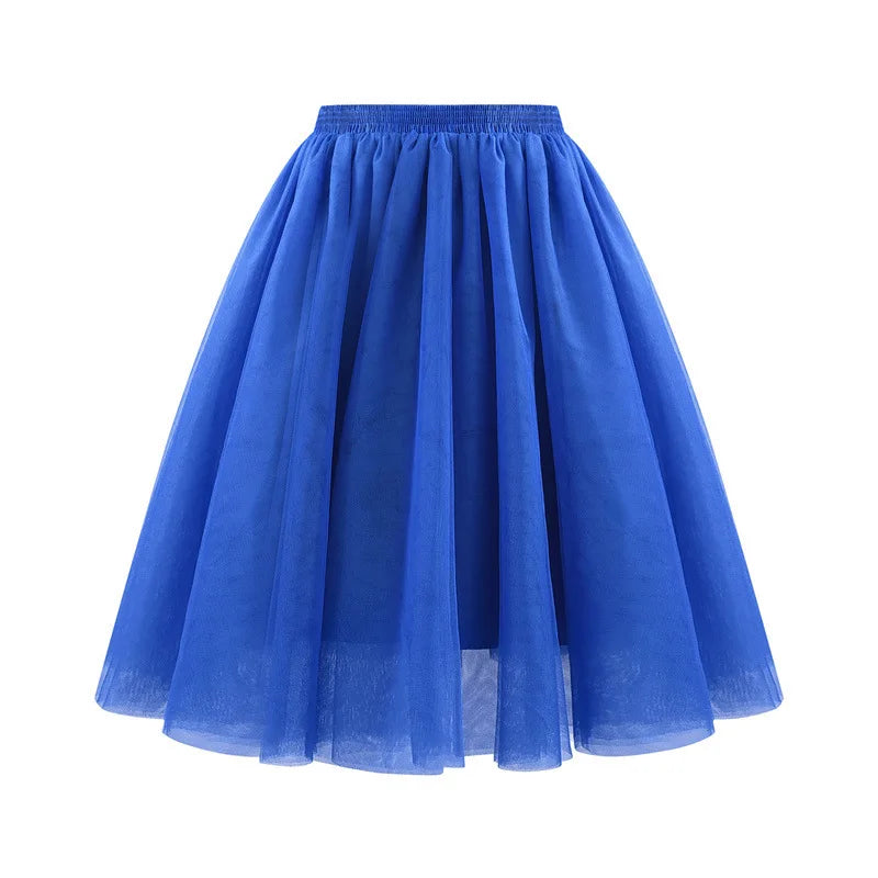 Tutu Skirt Women's 50s Skirt Retro Ballet Dance Skirt 3-Layer Tulle Ballet Rockabilly Petticoat Underskirt Dance Dress Cosplay