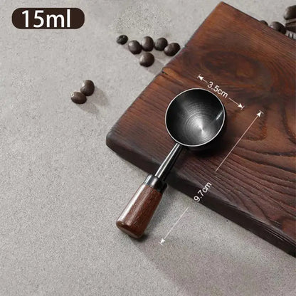 Coffee Tablespoon - Walnut Wood & Stainless Steel Scoop for Home Baristas & Cafe Decor - Perfect Kitchen Accessory