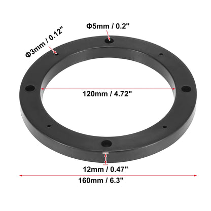 X Autohaux 2-4pcs 4 Inch 5 Inch 6.5 Inch Car Black Hollow Universal Speaker Spacer Mounting Spacer Plate Plastic 120mm ID