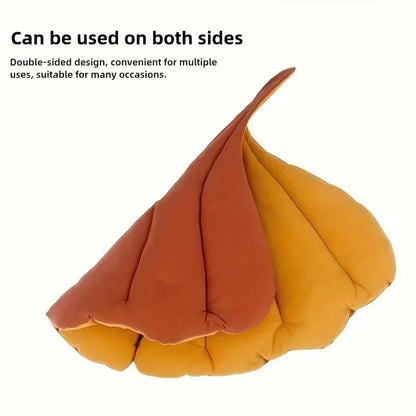Leaf Shaped Pet Bed Reversible Soft Washable Non Slip Cushion for Cats Dogs Indoor Travel Camping Comfortable Cozy Mat