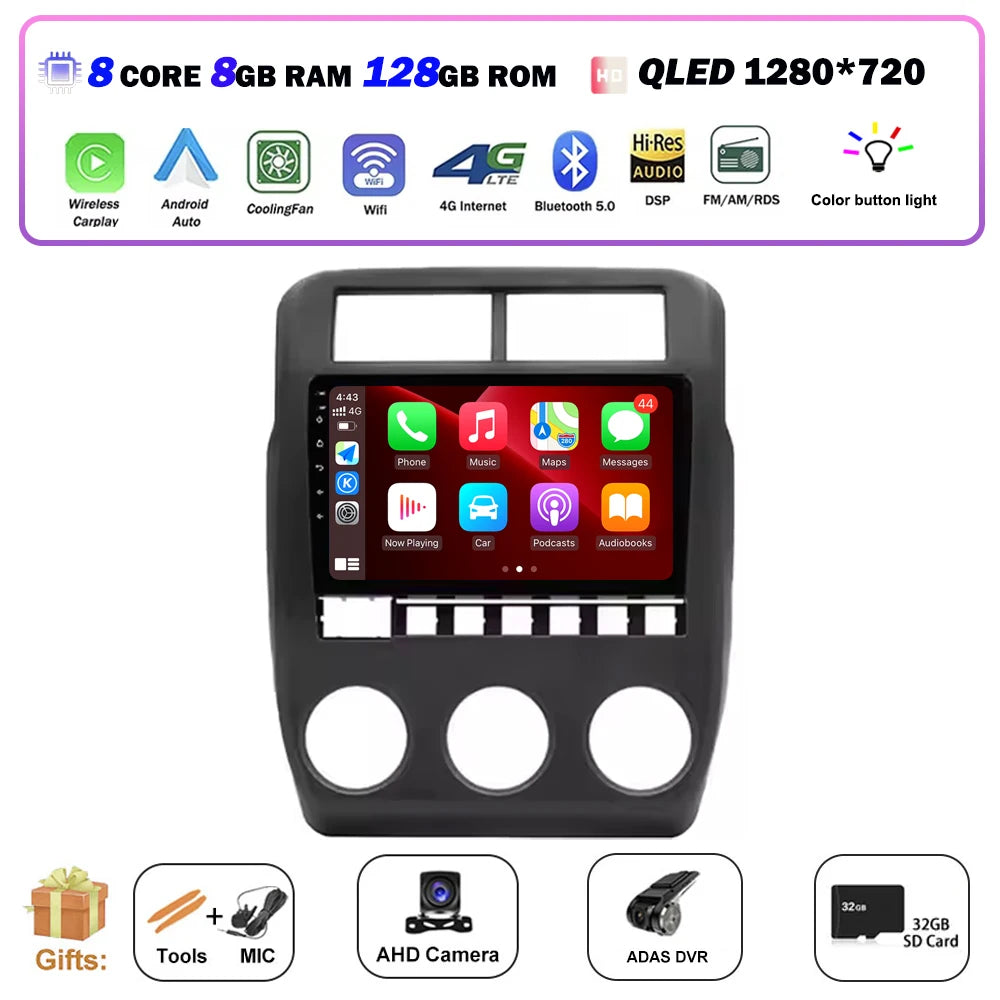 Car Radio Multimedia Video Player GPS Navigation QLED Touch Screen For Lada Niva 2021 - 2023 Android 16 Auto Wireless Carplay