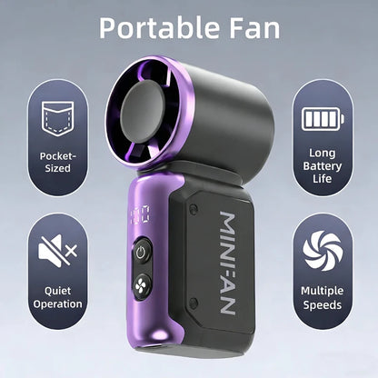 Handheld Small Fan, Portable Mini Bladeless Electric Fan, USB Charging Pocket Portable Fan, Suitable for Outdoor and Travel Use