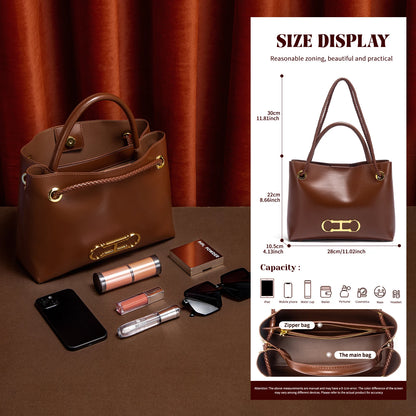 Women's handbag 2026 autumn new black minimalist tote bag dual-use commuting women's bag
