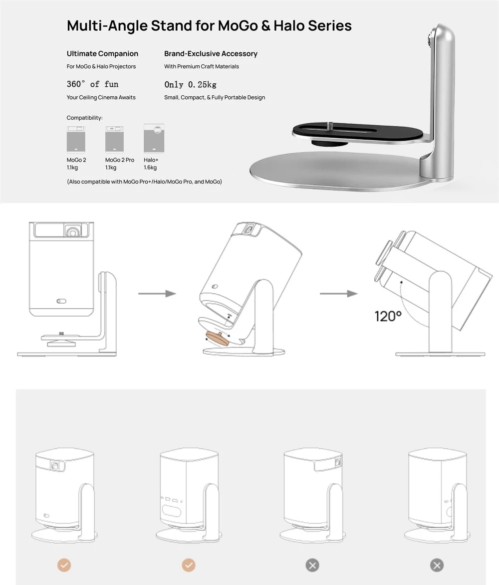 Salange Projector Stand Mount Desktop Holder Adjustable Projector Bracket for XGIMI Halo H6 Xiaomi HY300 HY320 Projector