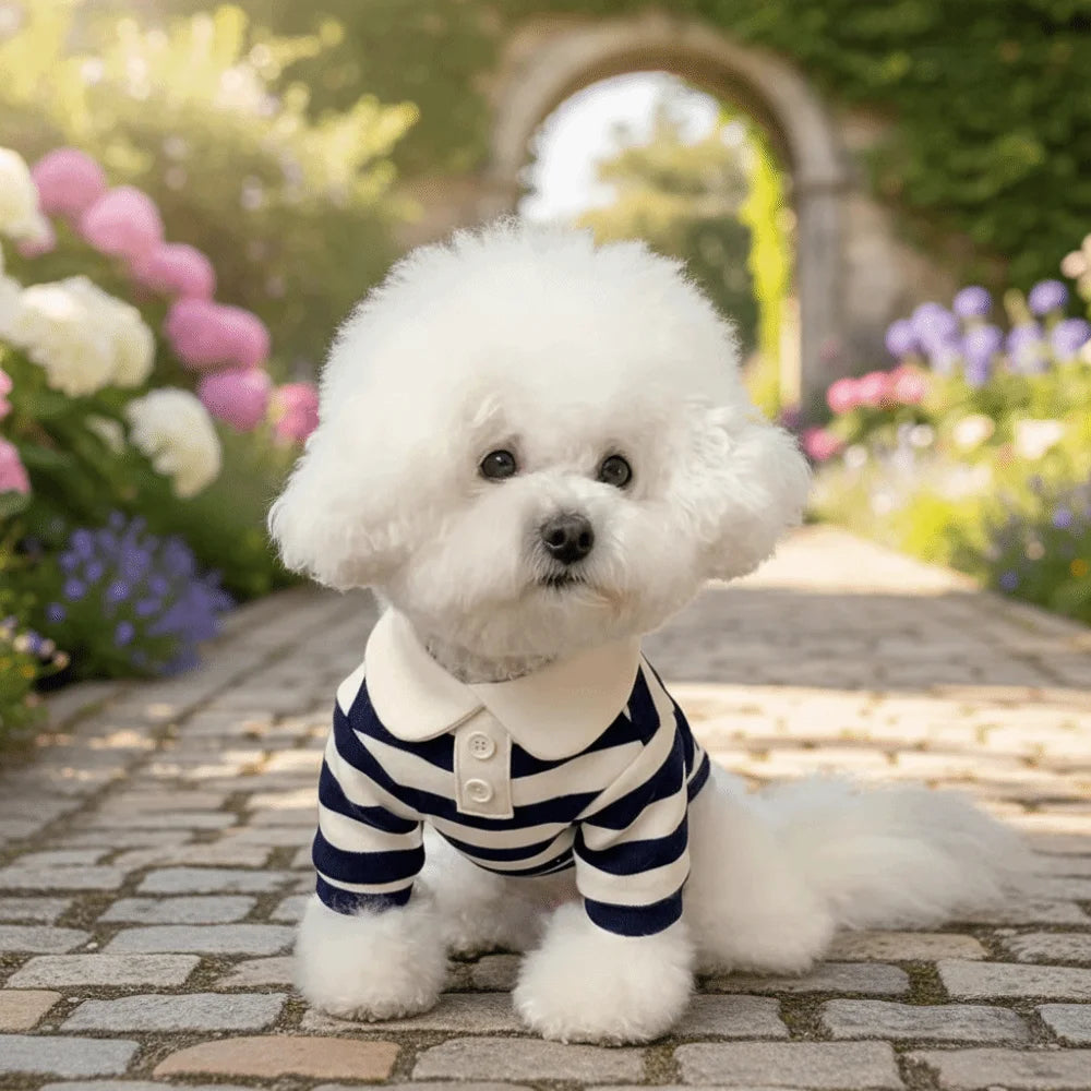 Pet Outfits Collared Style Dog Striped Shirt Comfortable Soft Dog T Shirts Cooling Vest Breathable Cat Vest for Puppy Dogs Cats