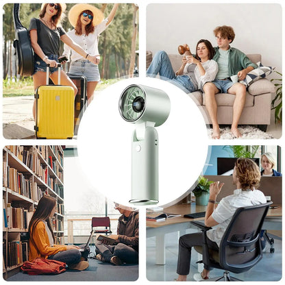Portable Handheld Fan 100-Speed Low Noise Turbine Air Blower Foldable 3600mah USB Rechargeable Personal Fan For Home Office
