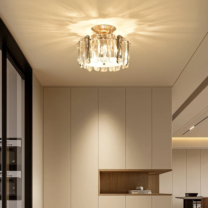 Light Luxury Crystal Small Chandelier Aisle Lamp Corridor Entrance Entrance Foyer Modern Minimalist Balcony Stairwell Lighting