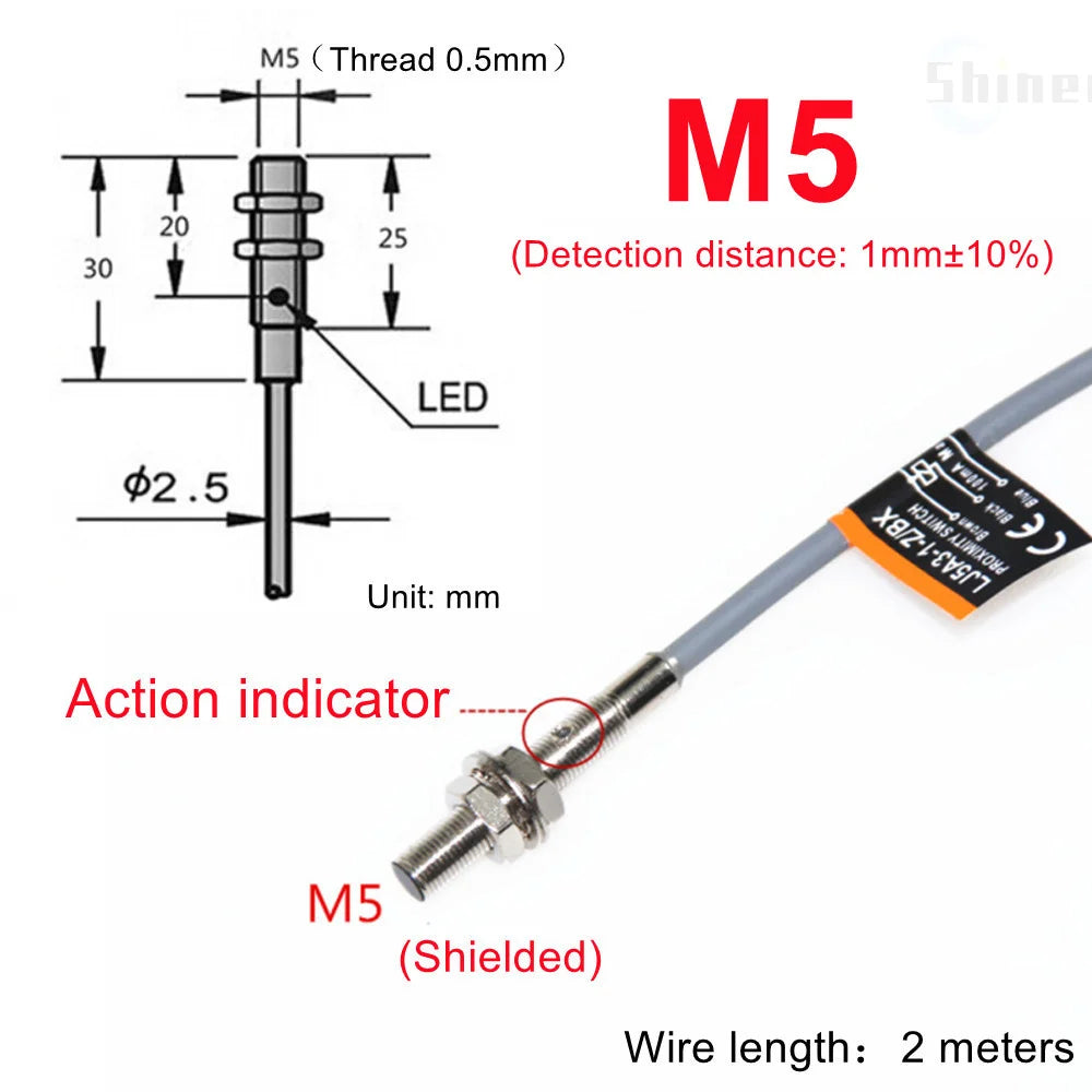 Approach Sensor 4mm 6mm M5 M10 14 M16 M20 22 Black Proximity Switch Inductive Proximity Sensor Detection Switch NPN PNP DC AC