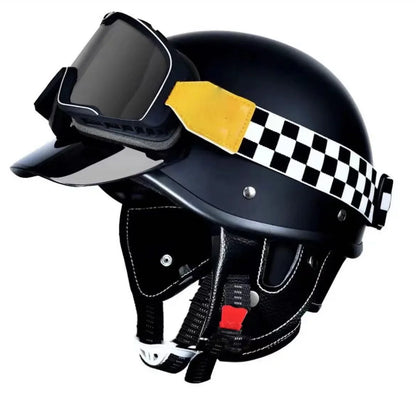 Motorcycle half helmet unisex retro personalized helmet for boys and girls motorcycle for all seasons riding and cruising