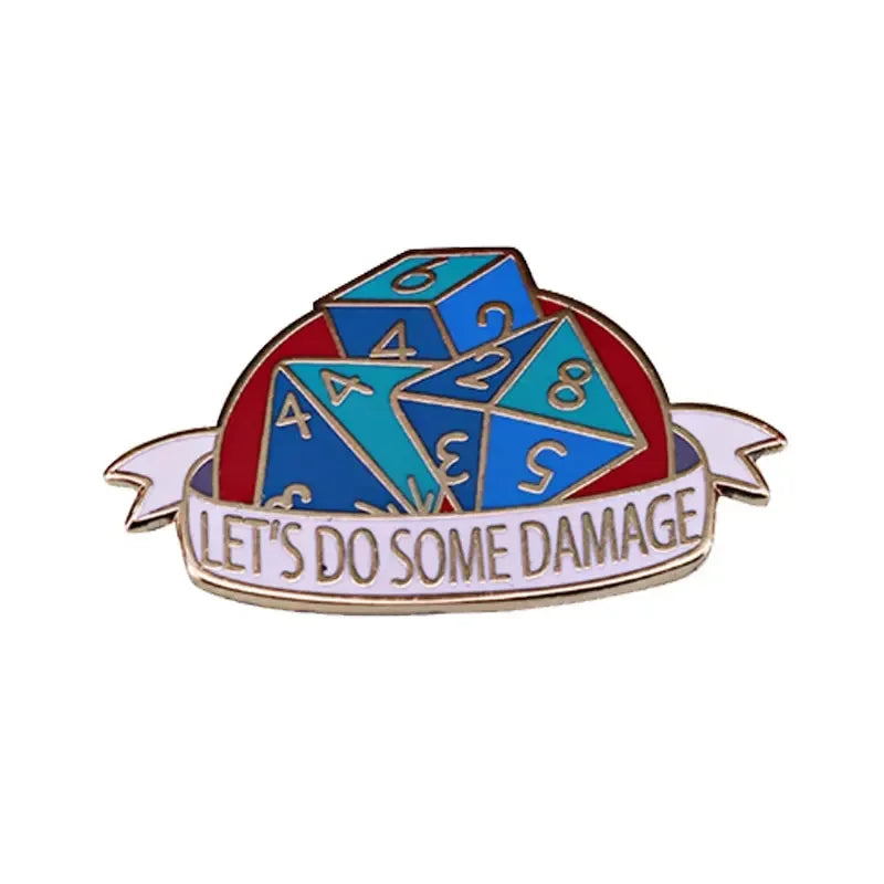 RPG Dice Game D&D Enamel Pins Dungeons Brooch Fashion Personality Lapel Badge Hoodie Decorative Accessories Fans Gift
