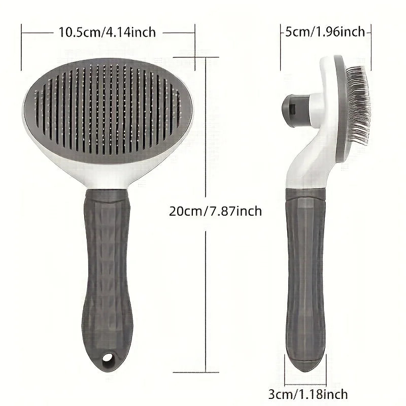 Easy-to-Clean Pet Grooming Brush for Cats and Dogs - One-Click Hair Removal, Detangling, Shedding Reduction