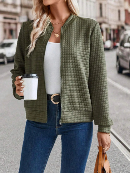 2024 autumn and winter independent station cross-border European and American new fashionable solid color small style jacket jac