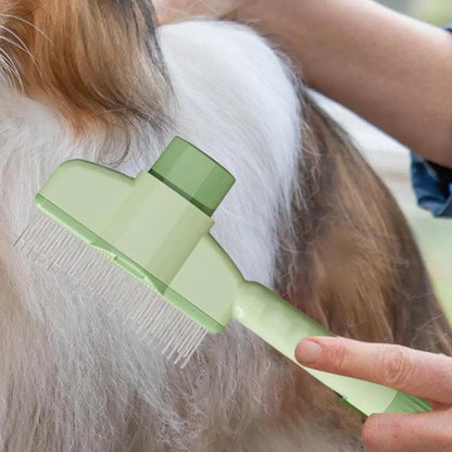 Dog Grooming Comb Dog Grooming Shedding Brush Pet Flea Comb with Release Button for Short And Long Hair Cats Kittens Puppies