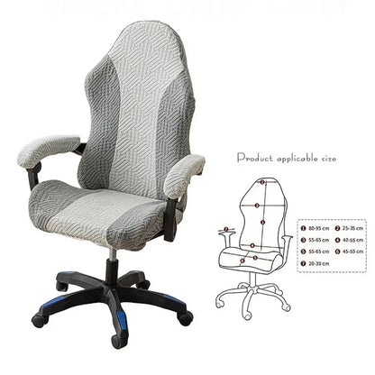Office Computer Chair Cover Spliced Color Patchwork Elastic Fleece Jacquard Stretch Gaming Chair Cover With Armrest Cover